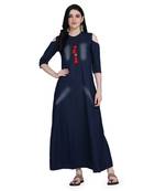 Blue woven cotton cotton-kurtis