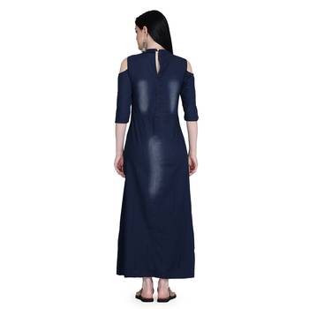 Blue woven cotton cotton-kurtis 2