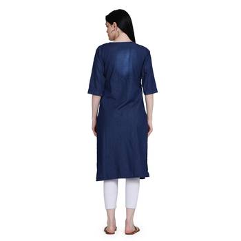 Blue woven cotton cotton-kurtis 5