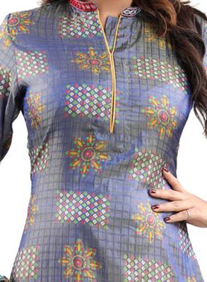 Blue printed polyester ethnic-kurtis 5