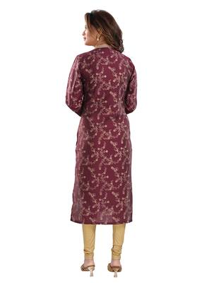 Maroon printed viscose ethnic-kurtis 2