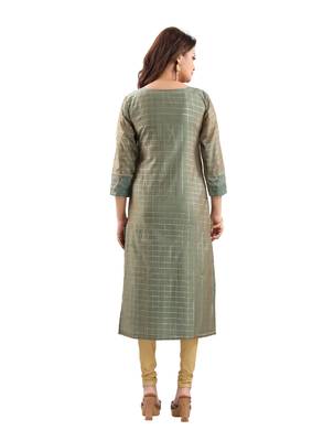 Green printed polyester ethnic-kurtis 2