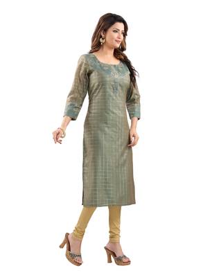 Green printed polyester ethnic-kurtis 3