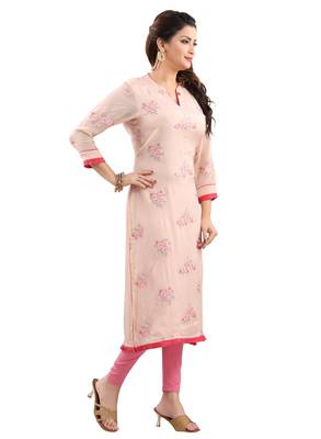 Pink embroidered viscose ethnic-kurtis 3