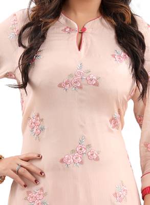 Pink embroidered viscose ethnic-kurtis 5