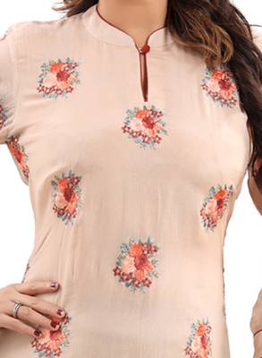 Brown embroidered viscose ethnic-kurtis 5