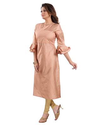 Pink plain viscose ethnic-kurtis 4