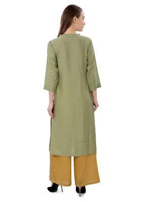 Green embroidered viscose ethnic-kurtis 2