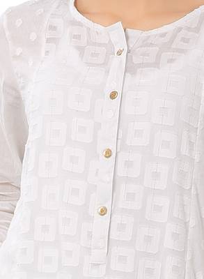 White plain cotton ethnic-kurtis 2