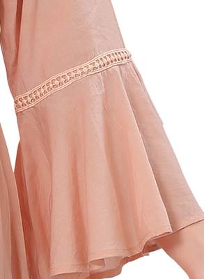 Peach plain cotton ethnic-kurtis 4