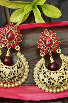 Red onyx earrings