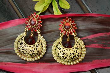 Pink onyx earrings 1