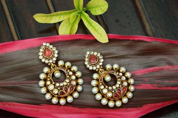 Pink onyx earrings 1