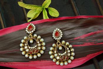 Red onyx earrings 1