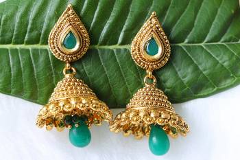 Green onyx jhumkas 1