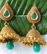 Green onyx jhumkas