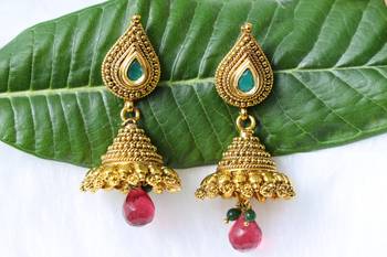 Multicolor onyx jhumkas 1