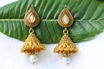 White onyx jhumkas 1