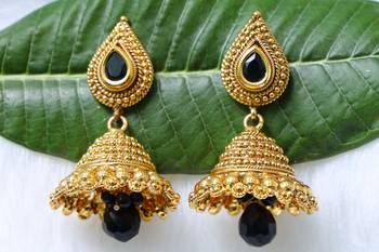 Black onyx jhumkas 1