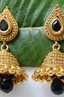 Black onyx jhumkas