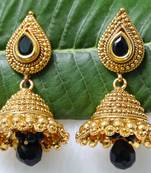 Black onyx jhumkas