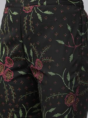 Black printed crepe kurta set 5