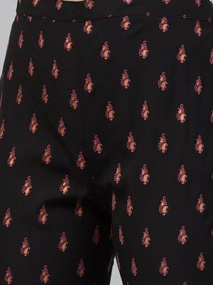 Black printed crepe kurta set 5