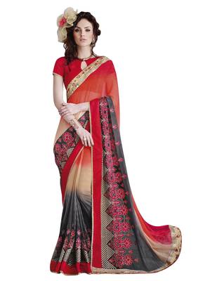 Georgette Saree with Gota Patti Border 1
