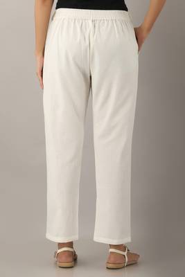 White plain cotton trousers 4