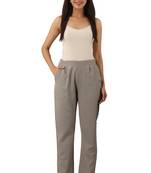 Grey plain cotton trousers