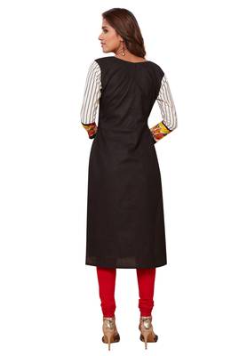 Women's Pack of 2 Cotton Printed Straight Fit Readymade Kurti combo 3