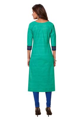 Women's Pack of 2 Cotton Printed Straight Fit Readymade Kurti combo 5