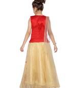 Yellow woven silk stitched lehenga