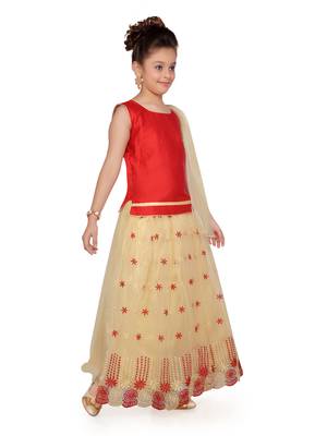Yellow woven silk stitched lehenga 2