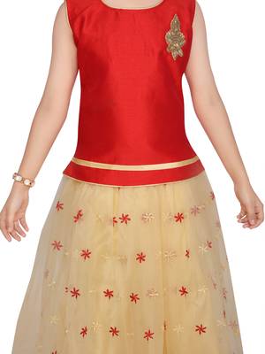 Yellow woven silk stitched lehenga 3