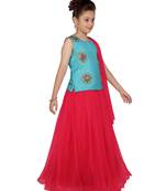 Red woven silk stitched lehenga