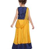 Yellow woven silk stitched lehenga