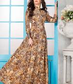 Cream Rayon Designer Pakistani Kurtis