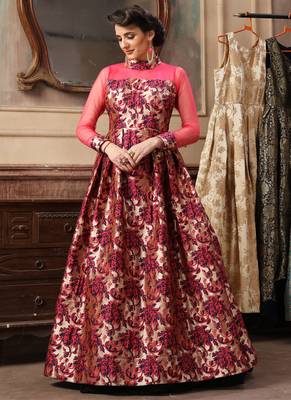 Rani Pink Jacquard Designer Pakistani Kurtis 3