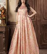 Baby Pink Jacquard Designer Pakistani Kurtis