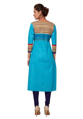 Women's Pack of 2 Cotton Printed Straight Fit Readymade Kurti combo 3