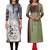 Women's Pack of 2 Cotton Printed Straight Fit Readymade Kurti combo