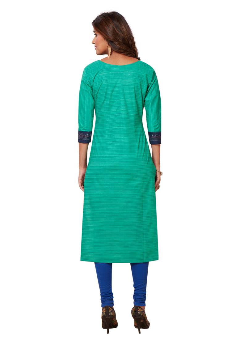 Women's Pack of 2 Cotton Printed Straight Fit Readymade Kurti combo