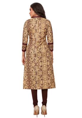 Women's Pack of 2 Cotton Printed Straight Fit Readymade Kurti combo 3