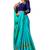 Light blue embroidered silk saree with blouse