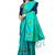Light blue embroidered silk saree with blouse