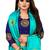 Light blue embroidered silk saree with blouse