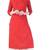 Women's  Red Cotton Slub Solid Straight Kurta