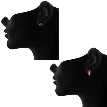 Red crystal combo-earrings 2