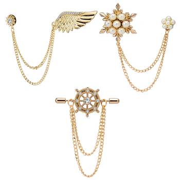 Gold crystal brooch 1